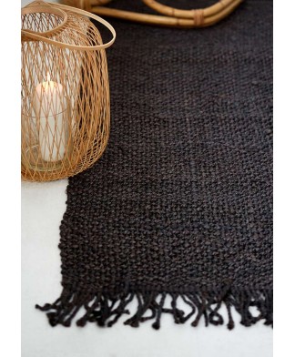 ROPE Noir Tapis Jute