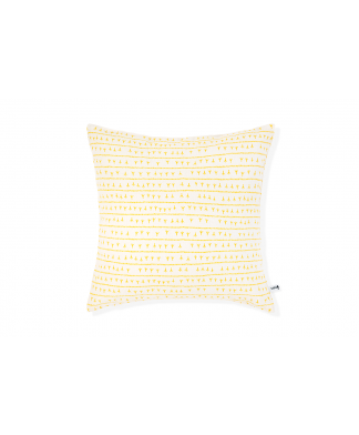 Housse de coussin lin 45×45 – Motif ARRASTA PÉ couleur JAUNE