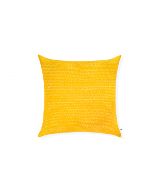 Housse de coussin lin 80×80 – Motif ARRASTA PÉ couleur jaune ABACAXI