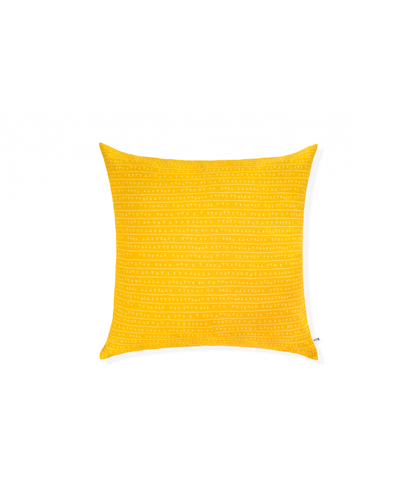 Housse de coussin lin 80×80 – Motif ARRASTA PÉ couleur jaune ABACAXI