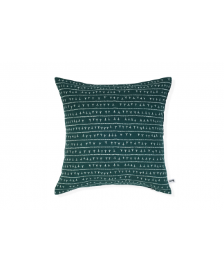 Housse de coussin lin 80×80 – Motif ARRASTA PÉ couleur vert AMAZÔNIA