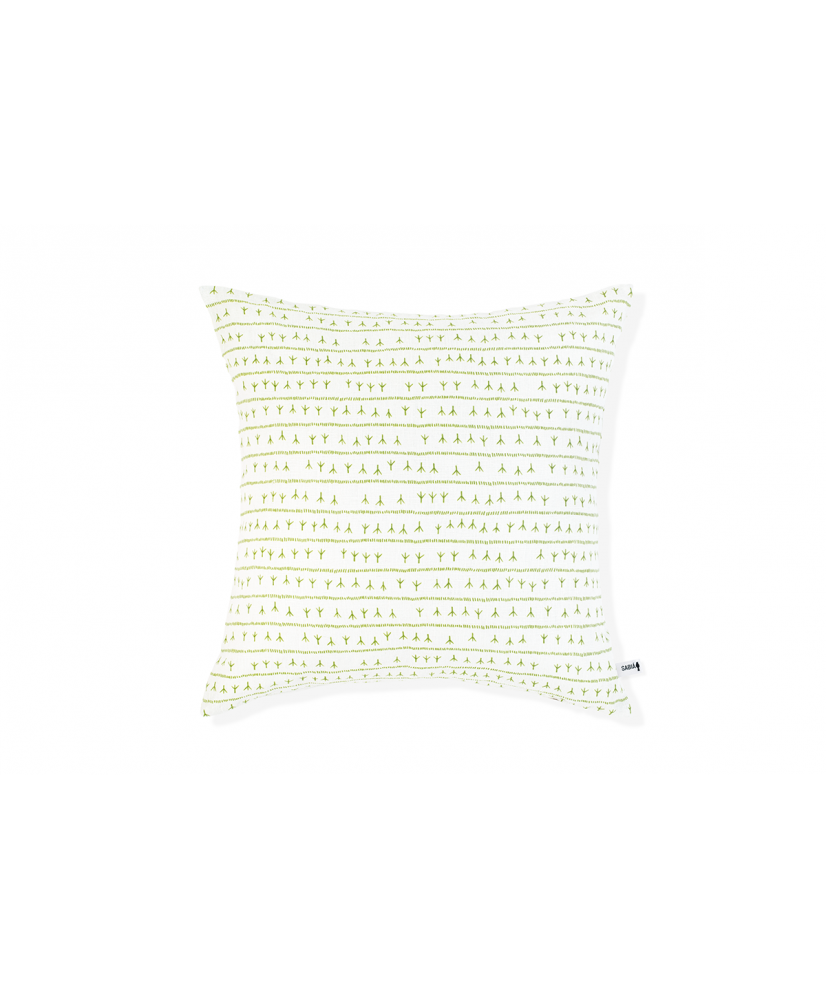 Housse de coussin lin 80×80 – Motif ARRASTA PÉ couleur VERT