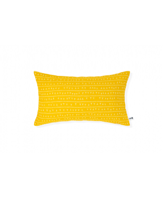 Housse de coussin lin 30×50 – Motif ARRASTA PÉ couleur jaune ABACAXI