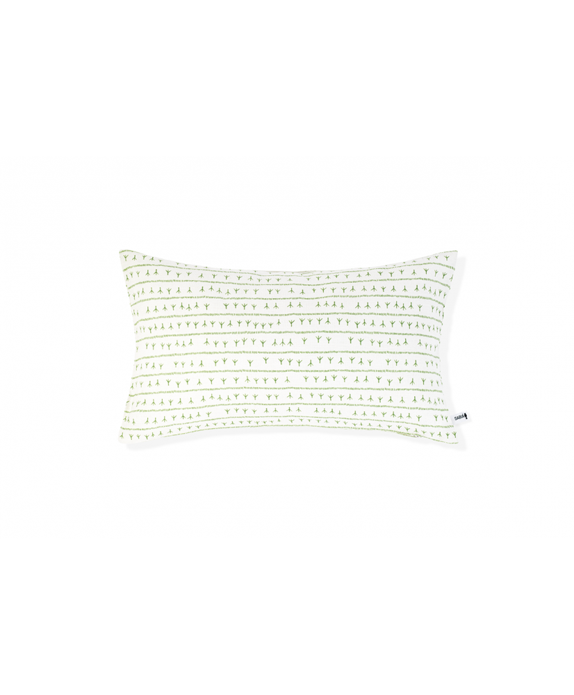 Housse de coussin lin 30×50 – Motif ARRASTA PÉ couleur VERT