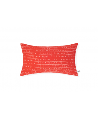 Housse de coussin lin 30×50 – Motif ARRASTA PÉ couleur rouge TERRA