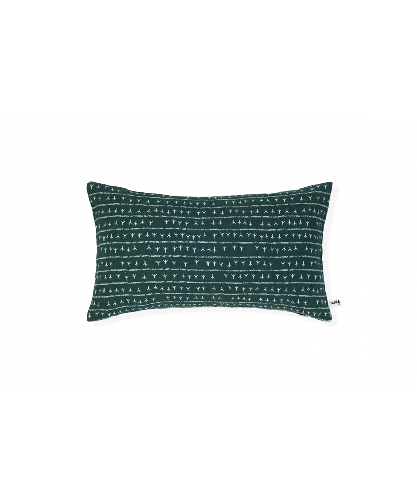 Housse de coussin lin 30×50 – Motif ARRASTA PÉ couleur vert AMAZÔNIA