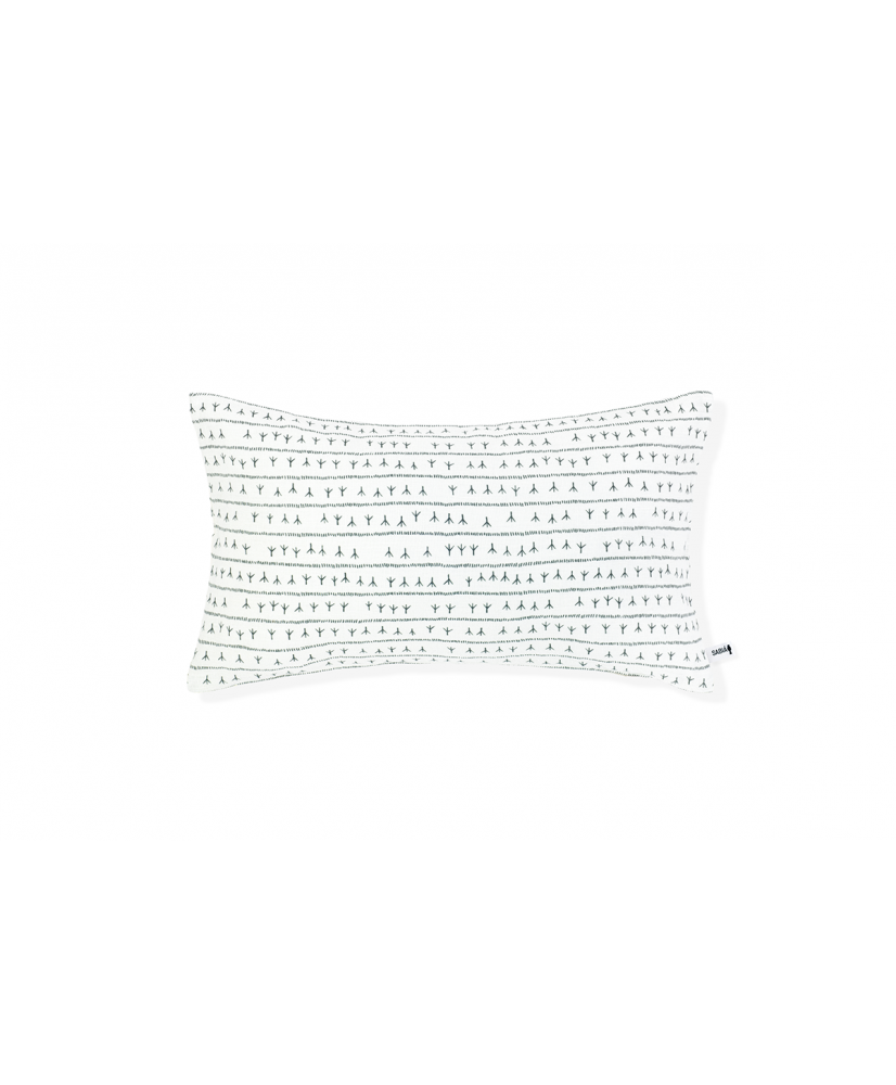 Housse de coussin lin 30×50 – Motif ARRASTA PÉ couleur vert FOLHA